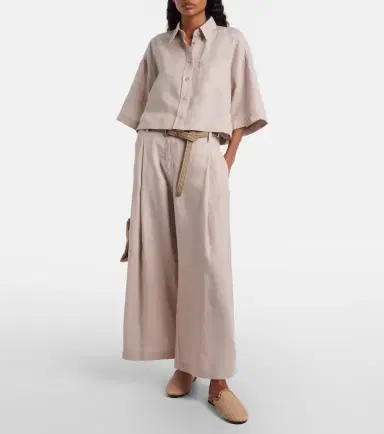 Brunello Cucinelli Oversized linen shirt | Thumbnail 4