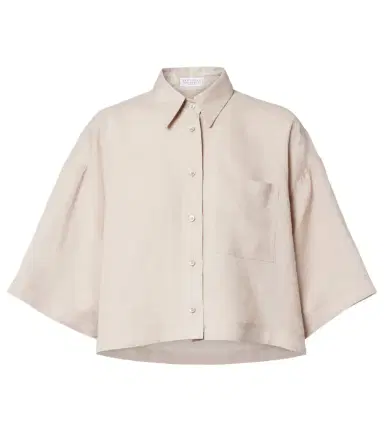 Brunello Cucinelli Oversized linen shirt | Thumbnail 1