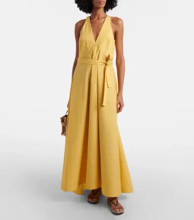 Brunello Cucinelli Belted cotton-blend maxi dress | Thumbnail 4 Brunello Cucinelli Belted cotton-blend maxi dress | Thumbnail 4