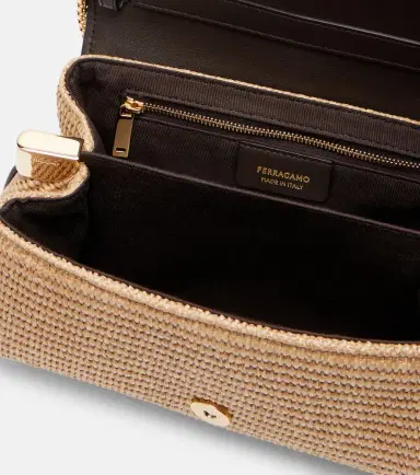 Ferragamo Mia Small raffia shoulder bag | Thumbnail 3