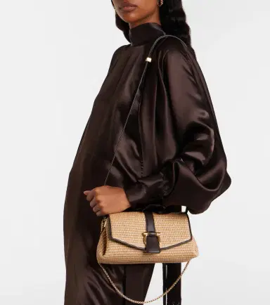 Ferragamo Mia Small raffia shoulder bag | Thumbnail 7