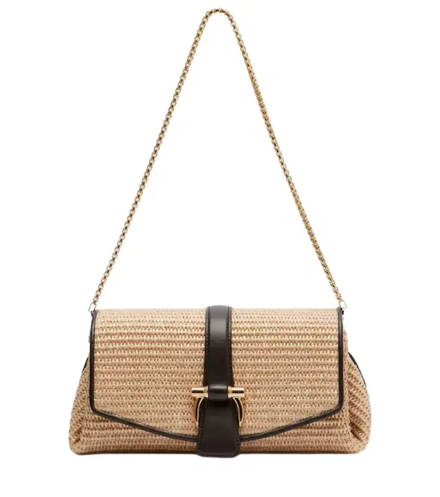 Ferragamo Mia Small raffia shoulder bag