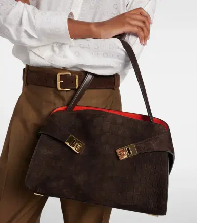 Ferragamo Hug Small suede shoulder bag | Thumbnail 5