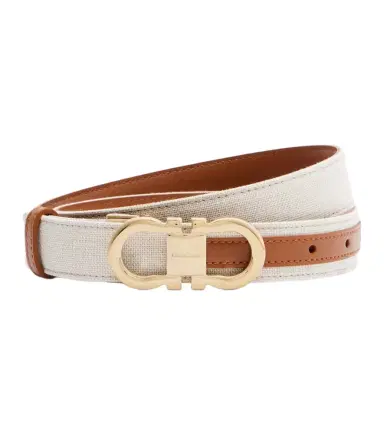 Ferragamo Gancini canvas and leather belt | Thumbnail 1 Ferragamo Gancini canvas and leather belt | Thumbnail 1
