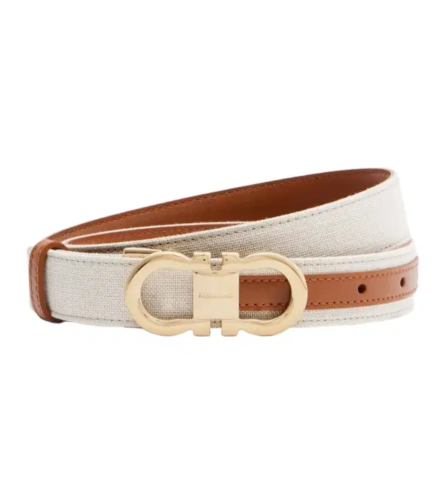Ferragamo Gancini canvas and leather belt