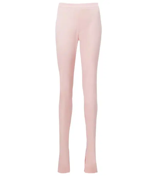 Silk-blend faille leggings