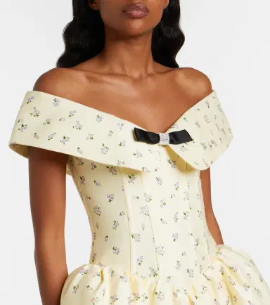 SHUSHU/TONG Floral off-shoulder cotton and silk corset dress | Thumbnail 2