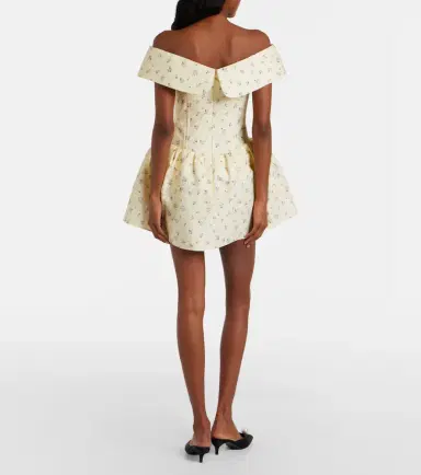 SHUSHU/TONG Floral off-shoulder cotton and silk corset dress | Thumbnail 5