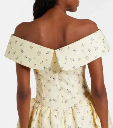 SHUSHU/TONG Floral off-shoulder cotton and silk corset dress | Thumbnail 7