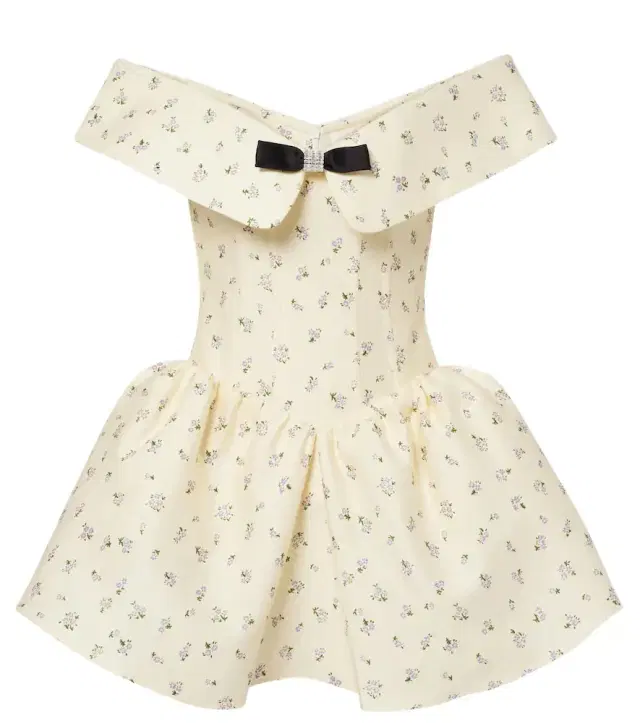 Shushu/Tong Floral off-shoulder cotton and silk corset dress