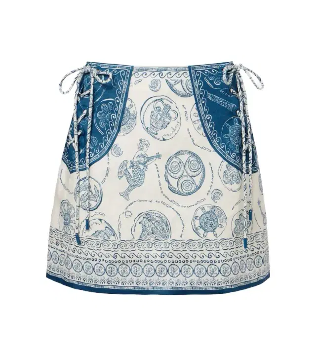 Alemais Alémais Lucky printed linen miniskirt
