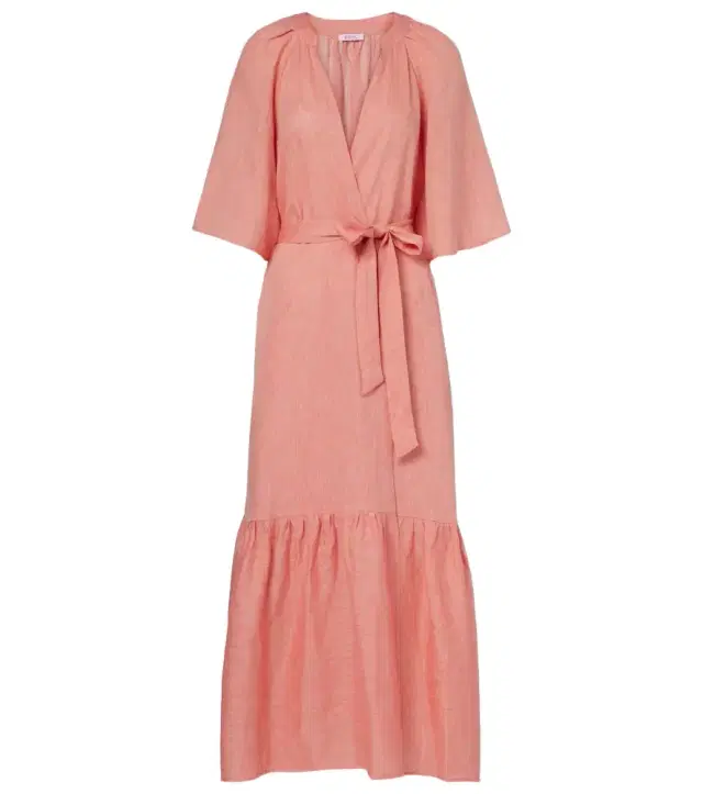 Eres Audacieuse belted linen maxi dress
