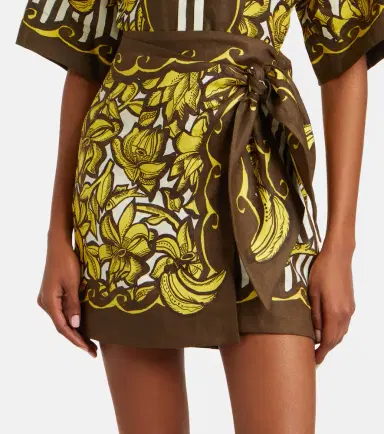 ALÉMAIS Alémais Mona printed hemp wrap skirt | Thumbnail 5