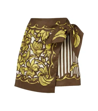 ALÉMAIS Alémais Mona printed hemp wrap skirt | Thumbnail 1
