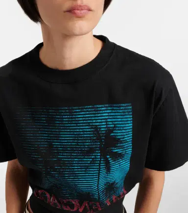Balenciaga Logo cropped cotton jersey T-shirt | Thumbnail 2
