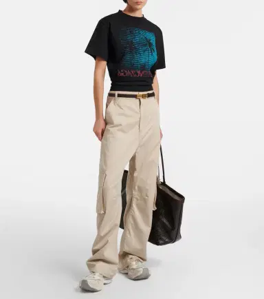 Balenciaga Logo cropped cotton jersey T-shirt | Thumbnail 4