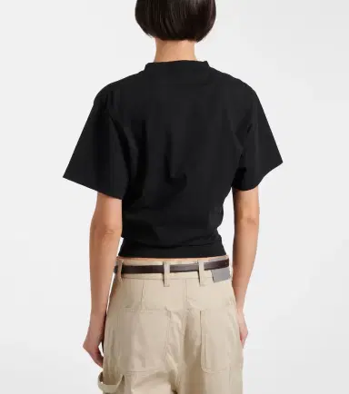 Balenciaga Logo cropped cotton jersey T-shirt | Thumbnail 5