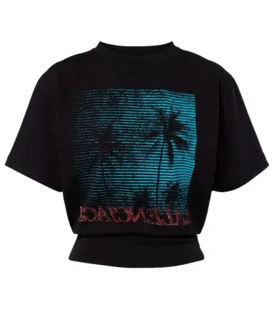 Balenciaga Logo cropped cotton jersey T-shirt | Thumbnail 1