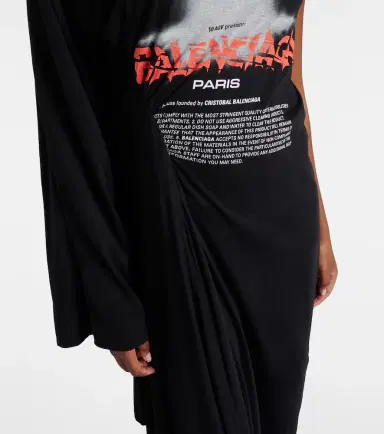 Balenciaga Logo caped cotton jersey maxi dress | Thumbnail 5 Balenciaga Logo caped cotton jersey maxi dress | Thumbnail 5