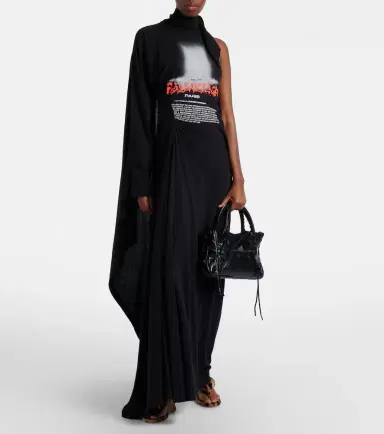Balenciaga Logo caped cotton jersey maxi dress | Thumbnail 6 Balenciaga Logo caped cotton jersey maxi dress | Thumbnail 6
