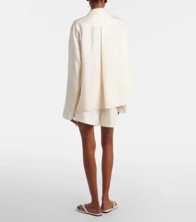 TOTEME Embroidered silk satin pajama shorts | Thumbnail 3 TOTEME Embroidered silk satin pajama shorts | Thumbnail 3