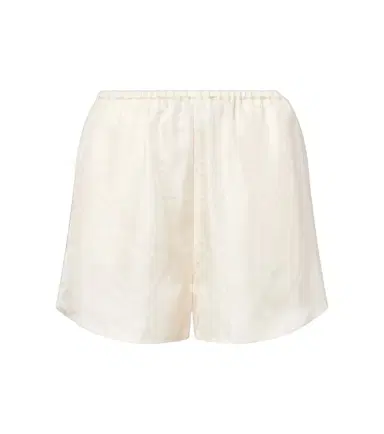 TOTEME Embroidered silk satin pajama shorts | Thumbnail 1 TOTEME Embroidered silk satin pajama shorts | Thumbnail 1