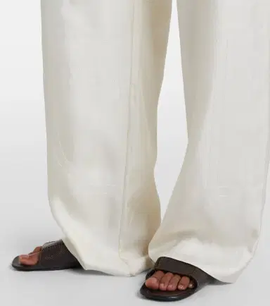 TOTEME Embroidered silk satin pajama pants | Thumbnail 2