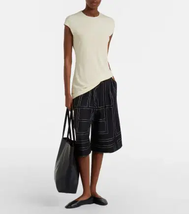 TOTEME Embroidered silk Bermuda shorts | Thumbnail 5