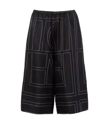 TOTEME Embroidered silk Bermuda shorts | Thumbnail 1