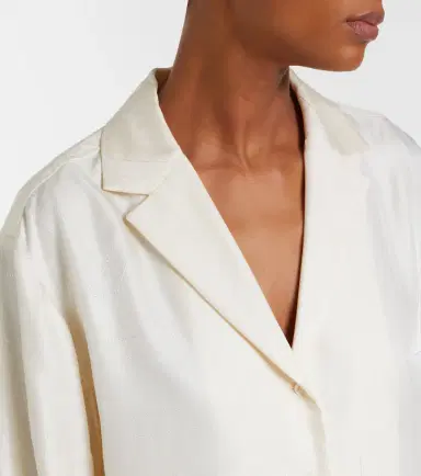 TOTEME Monogram silk satin pajama shirt | Thumbnail 5 TOTEME Monogram silk satin pajama shirt | Thumbnail 5