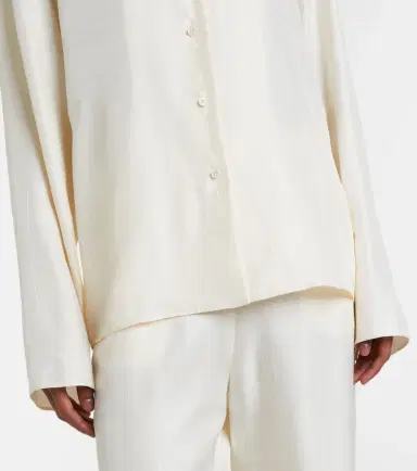 TOTEME Monogram silk satin pajama shirt | Thumbnail 6 TOTEME Monogram silk satin pajama shirt | Thumbnail 6