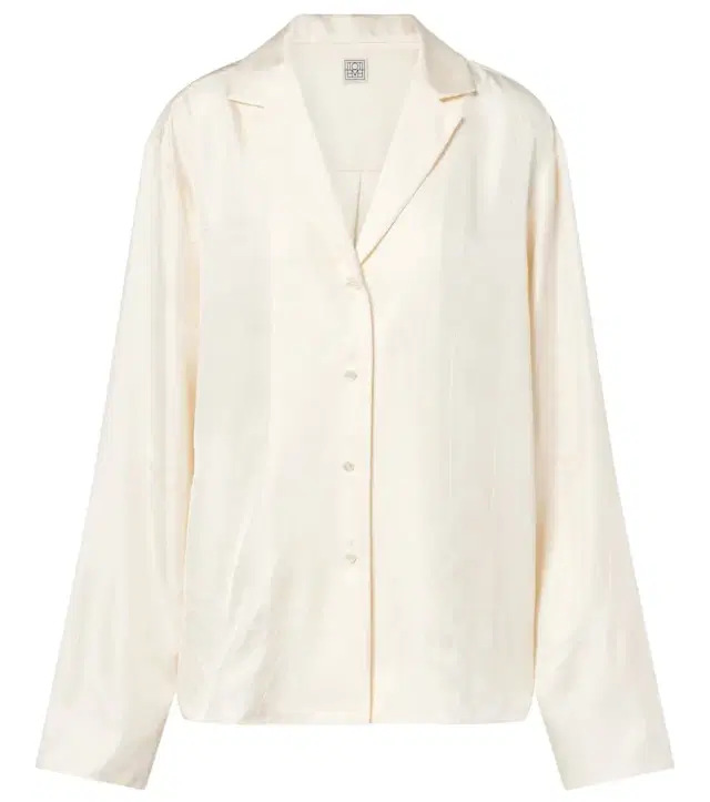 Toteme Monogram silk satin pajama shirt