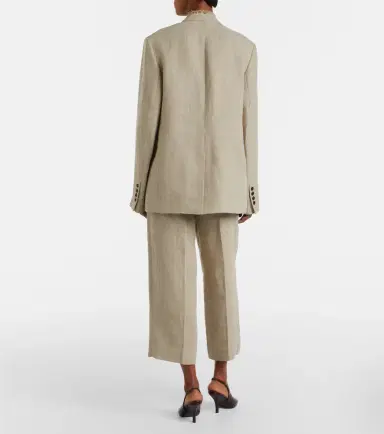 TOTEME Cropped linen wide-leg pants | Thumbnail 4 TOTEME Cropped linen wide-leg pants | Thumbnail 4