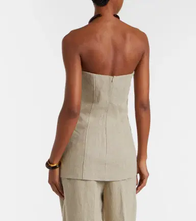 TOTEME Strapless linen bustier top | Thumbnail 2