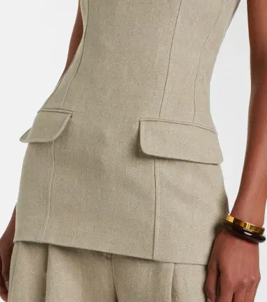 TOTEME Strapless linen bustier top | Thumbnail 5