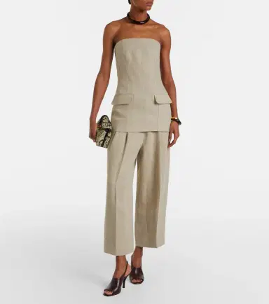 TOTEME Strapless linen bustier top | Thumbnail 6