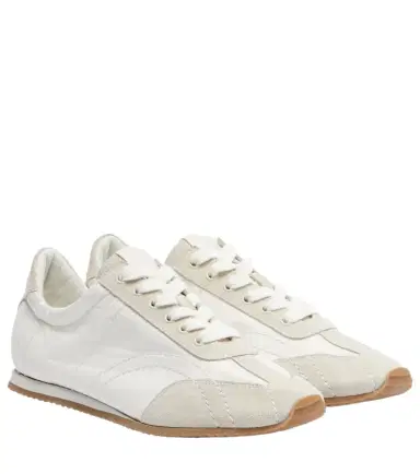 TOTEME Flex suede-trimmed sneakers | Thumbnail 1 TOTEME Flex suede-trimmed sneakers | Thumbnail 1