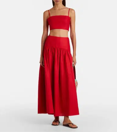 Staud Procida linen maxi skirt | Thumbnail 4