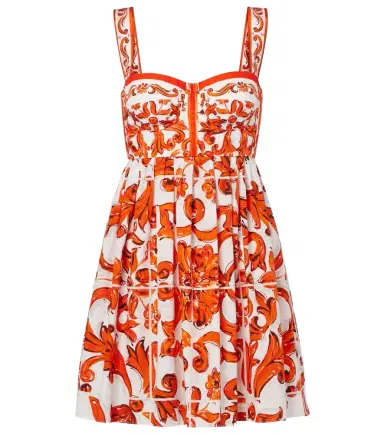 Dolce & Gabbana Majolica cotton poplin minidress | Thumbnail 1 Dolce & Gabbana Majolica cotton poplin minidress | Thumbnail 1