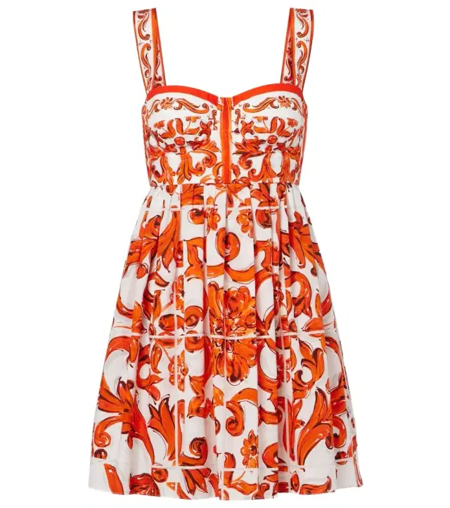 Majolica cotton poplin minidress