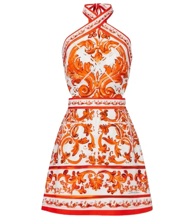 Majolica cotton poplin minidress