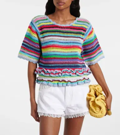 Ganni Crocheted cotton top | Thumbnail 3 Ganni Crocheted cotton top | Thumbnail 3