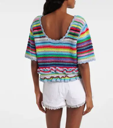 Ganni Crocheted cotton top | Thumbnail 4 Ganni Crocheted cotton top | Thumbnail 4