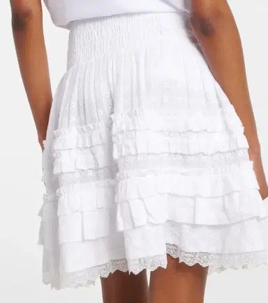 Ganni Broderie anglaise tiered cotton miniskirt | Thumbnail 2 Ganni Broderie anglaise tiered cotton miniskirt | Thumbnail 2