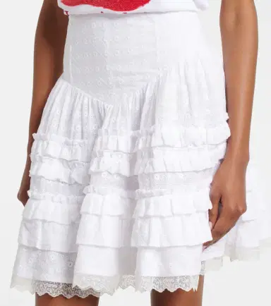 Ganni Broderie anglaise tiered cotton miniskirt | Thumbnail 5 Ganni Broderie anglaise tiered cotton miniskirt | Thumbnail 5