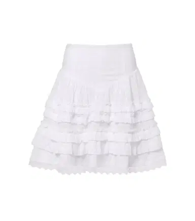 Ganni Broderie anglaise tiered cotton miniskirt | Thumbnail 1 Ganni Broderie anglaise tiered cotton miniskirt | Thumbnail 1