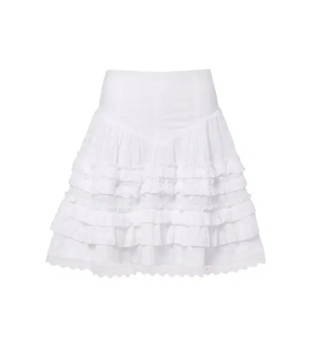 Broderie anglaise tiered cotton miniskirt