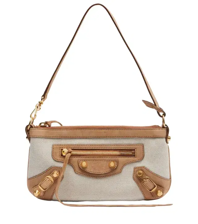 Le City Mini canvas and suede shoulder bag