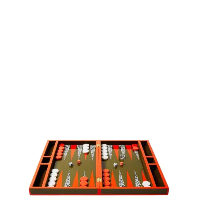 Jonathan Adler Leopard lacquered backgammon set