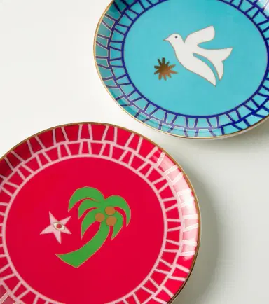 Jonathan Adler Playa set of 4 porcelain dessert plates | Thumbnail 2